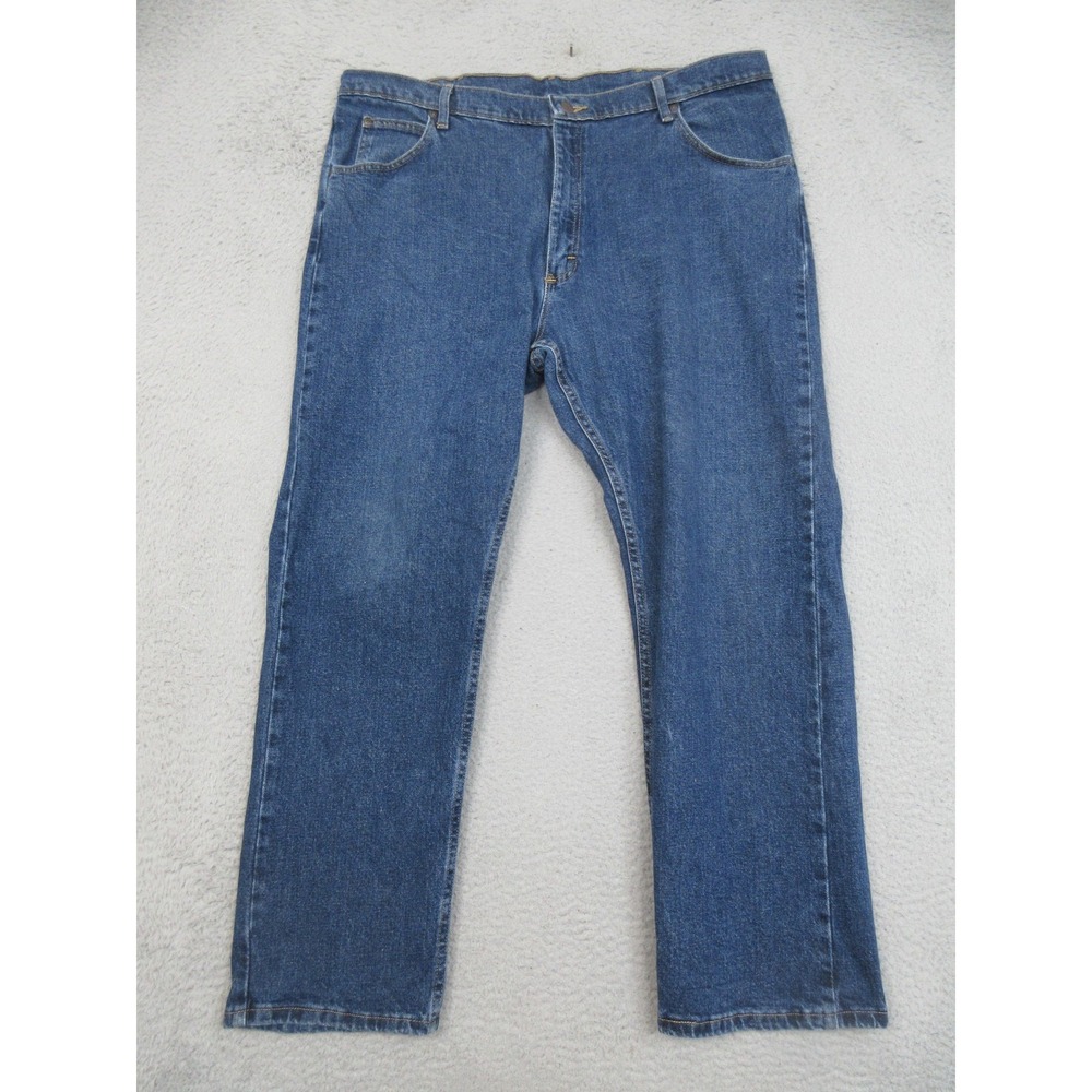 Wrangler Premium Quality Western Mens 40x30 Blue Regular Straight Leg Workwear